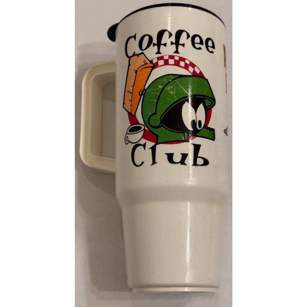 Vintage Warner Bros Marvin Martian Coffee Club Plastic Travel Mug 1998
